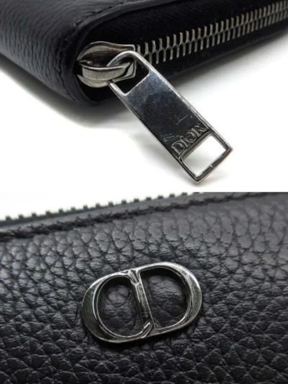 Dior Cdlogo Zip Around Wallet Leather Black
